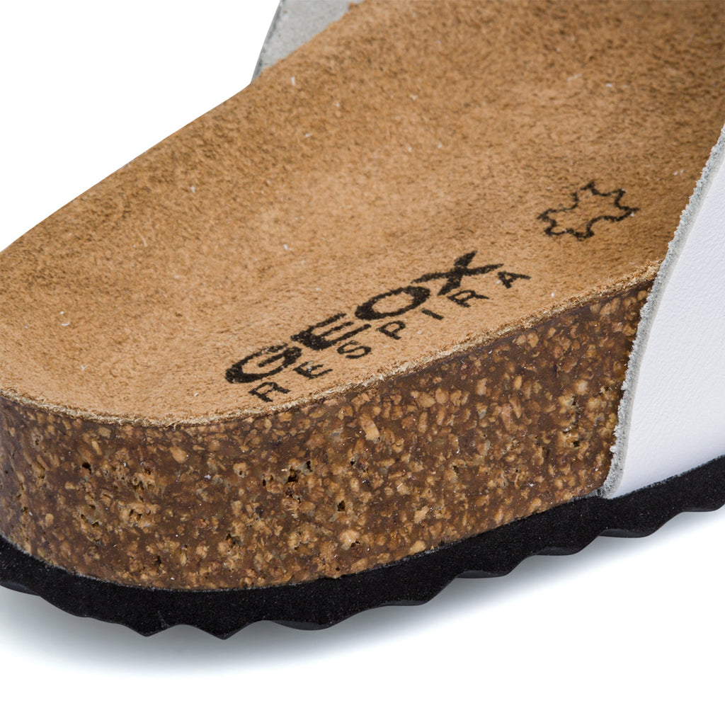 Sandali infradito bianchi in pelle da donna Geox Brionia