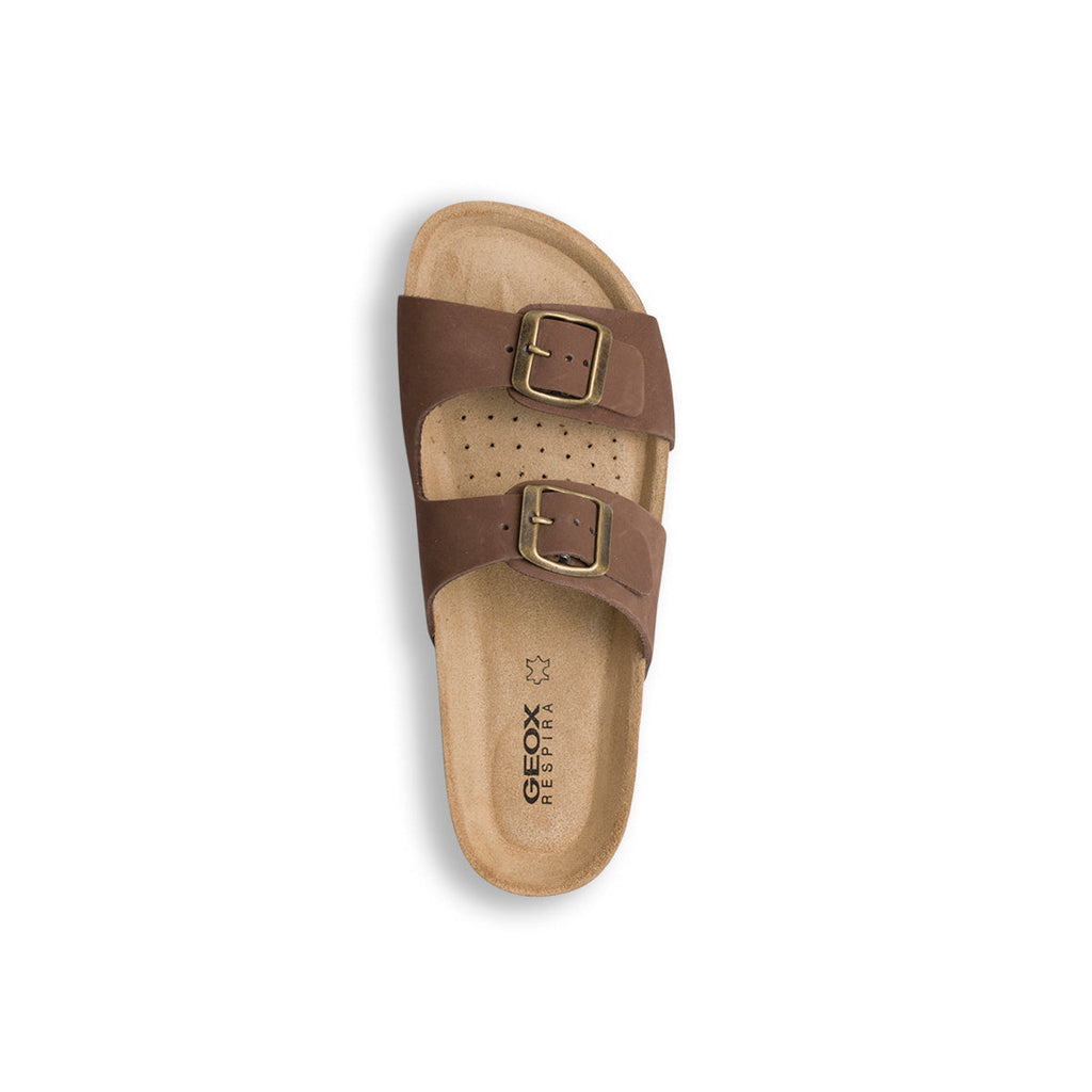 Sandali marroni in pelle da donna Geox Brionia