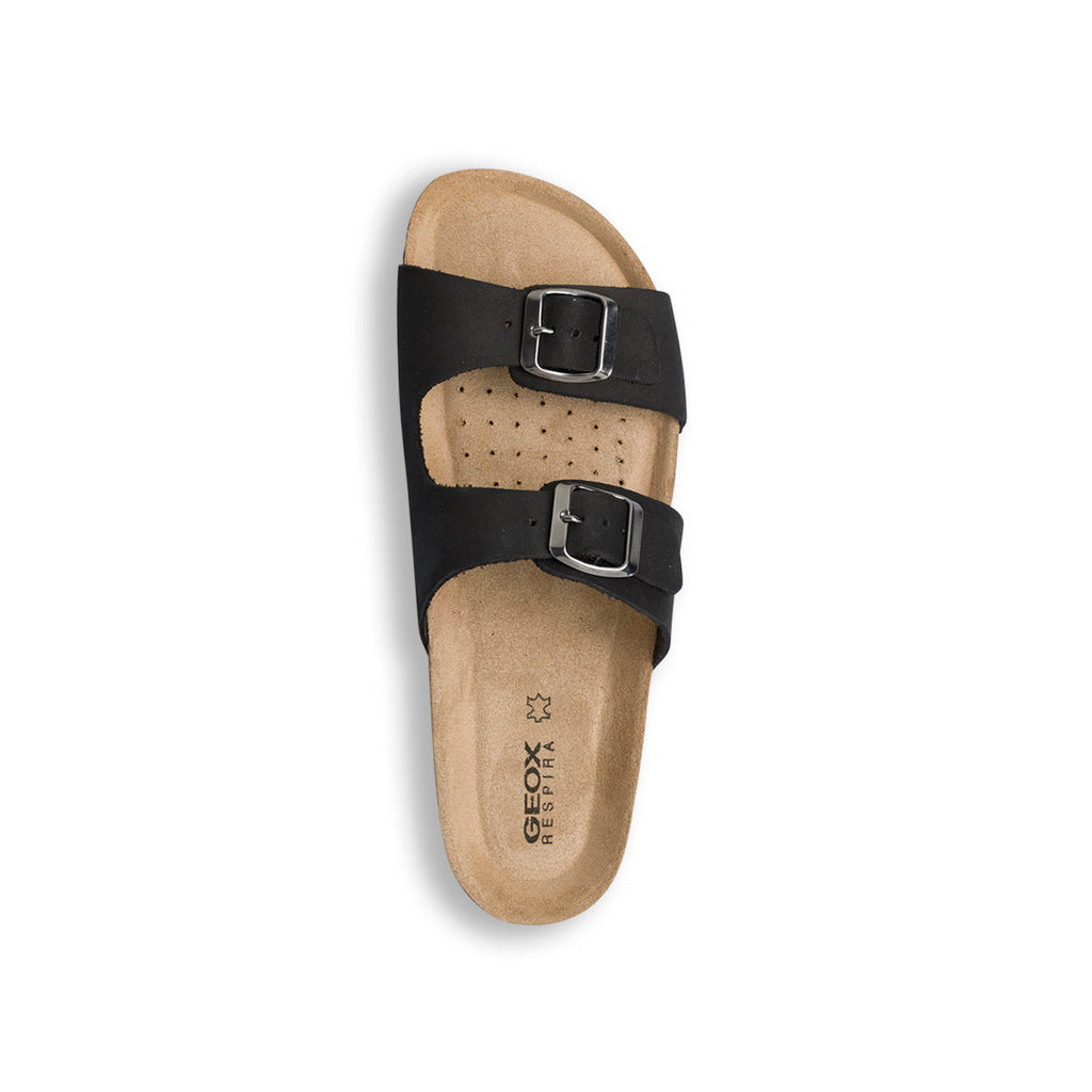 Sandali neri in pelle da donna Geox Brionia