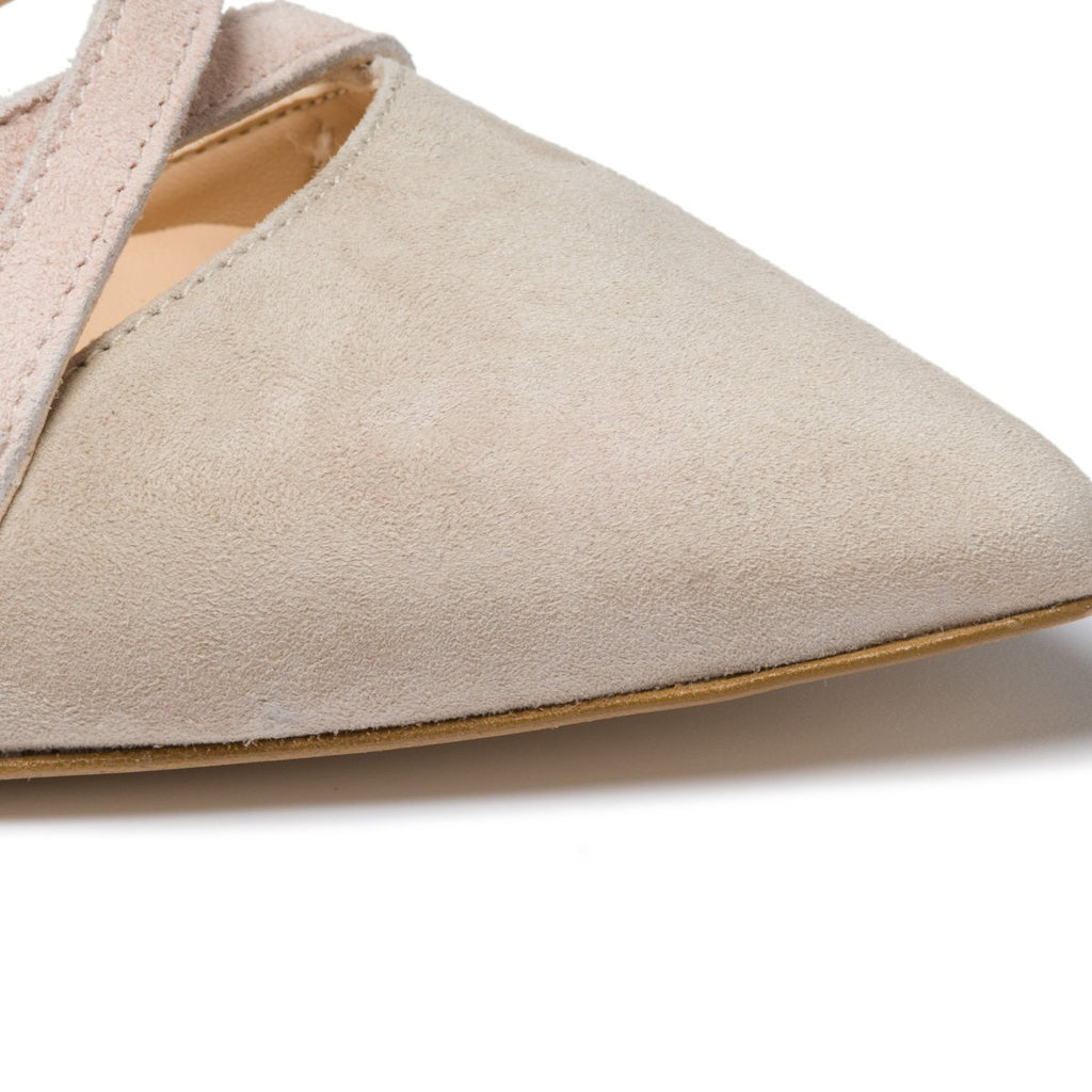 Décolleté slingback beige e rosa con tacco 7 cm Primopiano